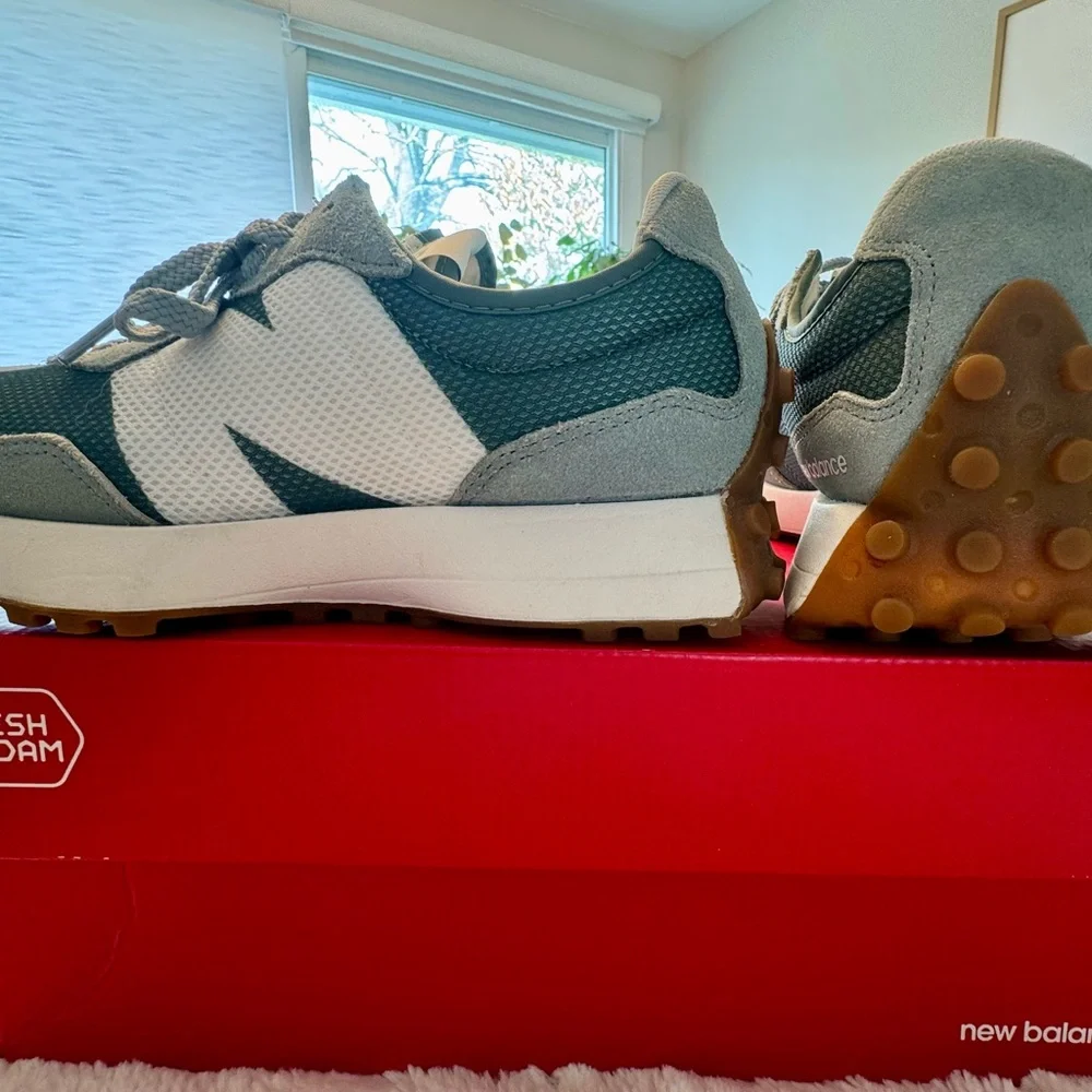 New Balance - 327 Juniper / Dark Juniper Low Top Sneakers - Picture 6 of 13